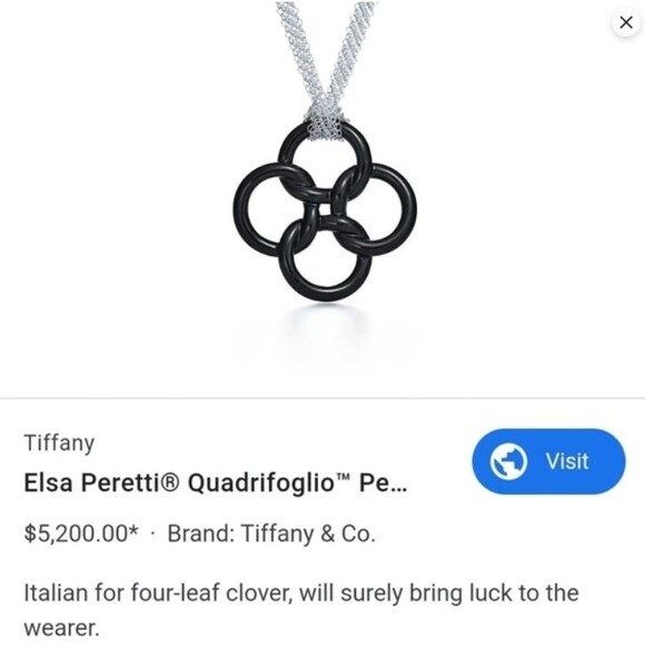 Vintage Tiffany & Co. Elsa Peretti Quadrifoglio Rock Crystal Pendant Necklace - Picture 5 of 10